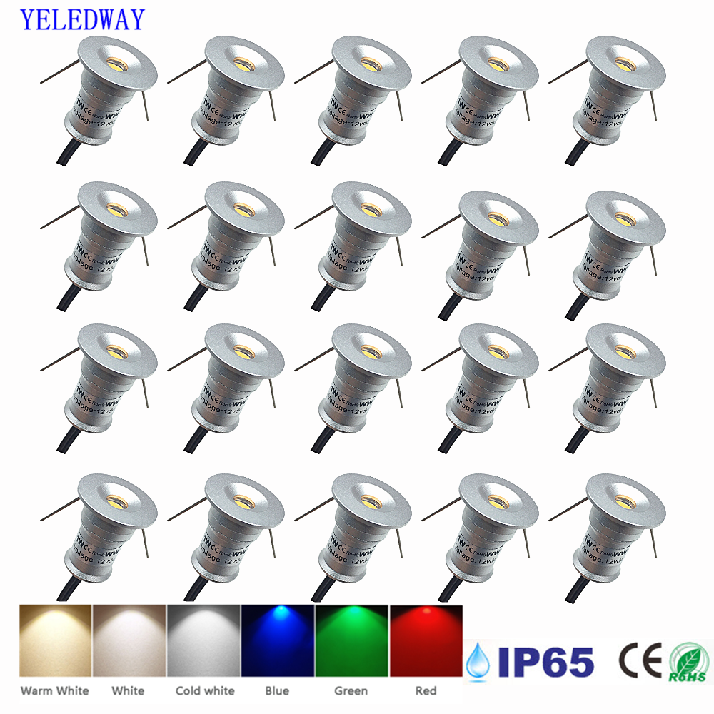 Outdoor Lighting Ip65 - 1W ดาวน์ไลท์ขนาดเล็กแบบฝังเพดานกลางแจ้งสปอตไลท์ IP65 ตู้ครัวโคมไฟบันได DC12V 24V