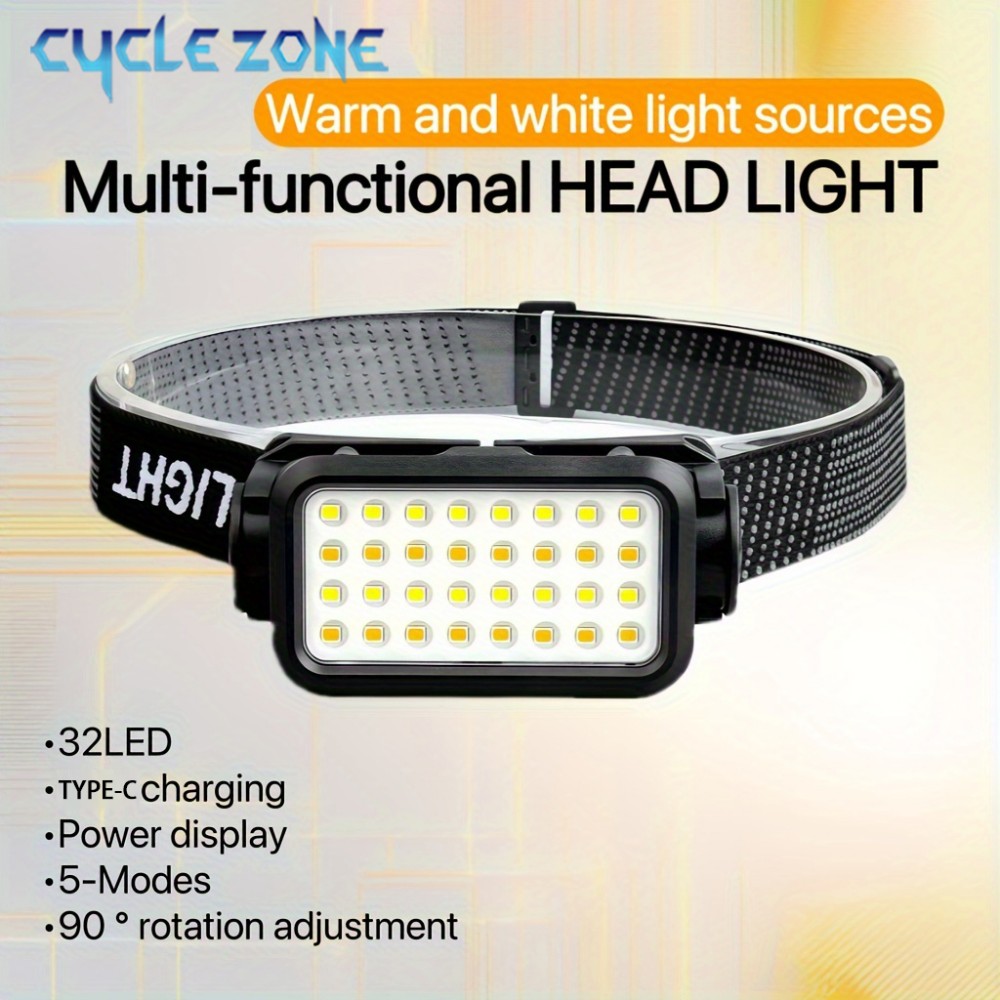 Outdoor Lighting At Lowe'S - ไฟหน้าแบบชาร์จไฟได้พร้อม 32 LED 5 โหมดไฟหน้าแบบปรับได้แบบพกพาสําหรับการผจญภัยกลางแจ้งในเวลากลางคืนตกปลาเดินเดินป่า