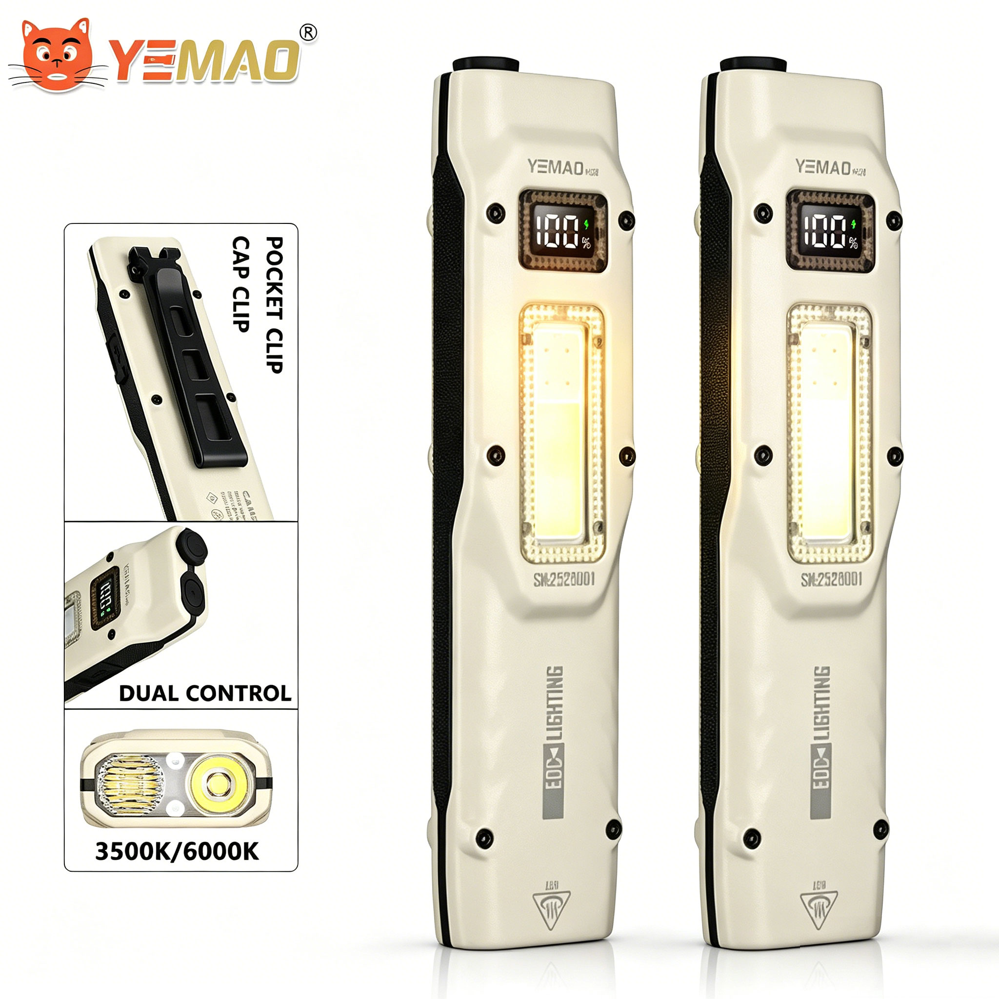 Outdoor Lighting Beacon - แบบพกพา 880LM YEMAO M28 Ultra-thin ยุทธวิธีทํางานไฟฉาย