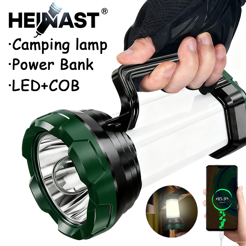 Outdoor Lighting Usb - ไฟฉาย LED ที่มีประสิทธิภาพแบบพกพาพร้อมโคมไฟตั้งแคมป์ COB ไฟฉายมือถือแบบชาร์จไฟได้ USB