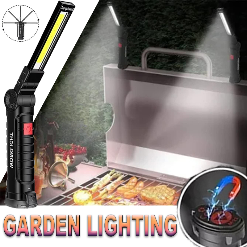 Outdoor Lighting Types - ไฟฉาย LED แบบพกพาพร้อมตะขอแม่เหล็กกลางแจ้งทํางานซ่อม Type-C โคมไฟแบบชาร์จไฟได้โคมไฟสําหรับ Camping