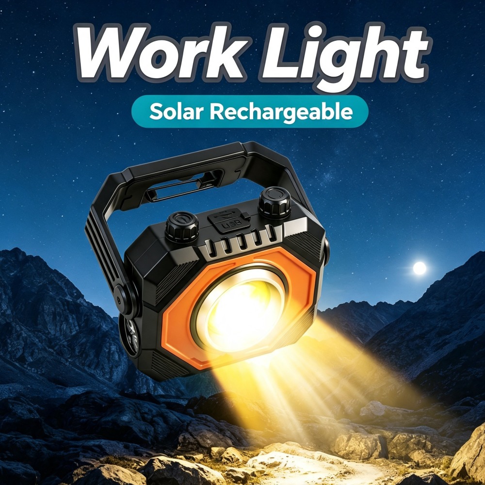 Outdoor Lighting Usb - ไฟฉายทำงาน COB อเนกประสงค์รุ่นใหม่ ชาร์จไฟได้สองแบบ ทั้งพลังงานแสงอาทิตย์และ USB