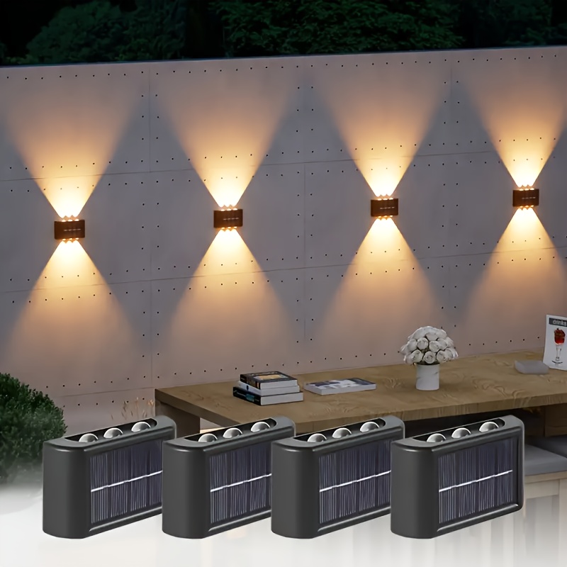 Outdoor Lighting Waterproof - ไฟ LED พลังงานแสงอาทิตย์สำหรับภายนอกอาคาร กันน้ำ ติดผนัง ส่องสว่างขึ้นและลง