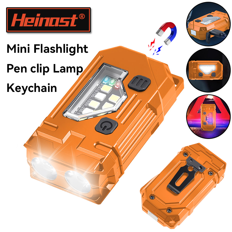 Outdoor Lighting B&Q - พวงกุญแจมินิ EDC ไฟฉายแบบชาร์จไฟได้ไฟฉายแม่เหล็ก Super Bright Pocket