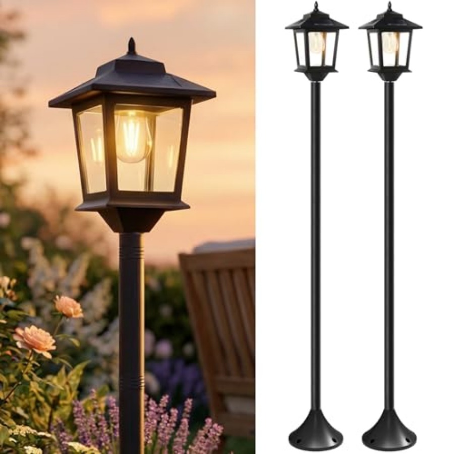 Outdoor Lighting Waterproof - ไฟเสาโซลาร์เซลล์กลางแจ้ง, ชุด 2 ชิ้น ขนาด 63