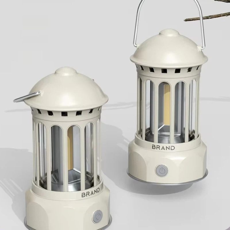 Outdoor Lighting Types - โคมไฟตั้งแคมป์กลางแจ้งสไตล์เรโทรแบบพกพา ไฟเต็นท์แบบ Cob ปรับความสว่างได้แบบไม่มีขั้นบันได ชาร์จเร็วแบบ Type-C