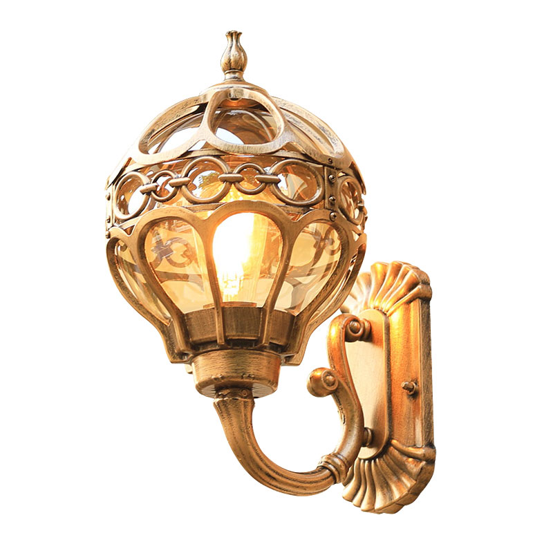 Outdoor Lighting With Outlet - โคมไฟติดผนังกันน้ำกลางแจ้ง โคมไฟวิลล่าสวนในร่มและกลางแจ้งสไตล์เรโทร ตกแต่งทางเดินระเบียง