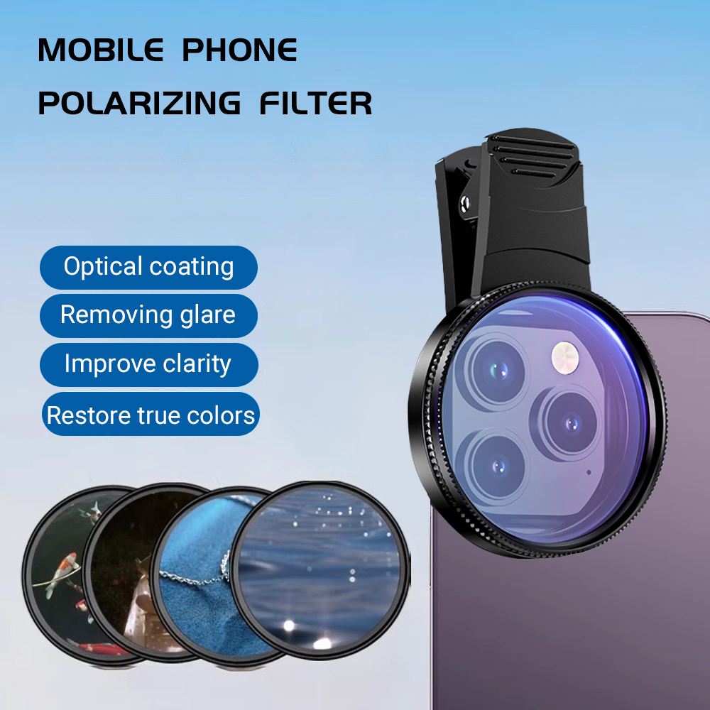 Outdoor Lighting Kit Photography - ชุดฟิลเตอร์กล้องสมาร์ทโฟนแบบหนีบขนาด 52 มม. ฟิลเตอร์โพลาไรซ์ CPL ฟิลเตอร์ไล่เฉดสี