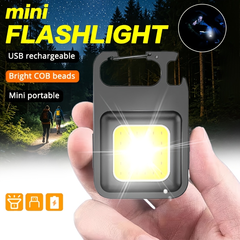 Outdoor Lighting Usb - ไฟฉายพกพาแบบพวงกุญแจ มินิอเนกประสงค์ ไฟฉายแคมป์ปิ้ง ชาร์จ USB ได้