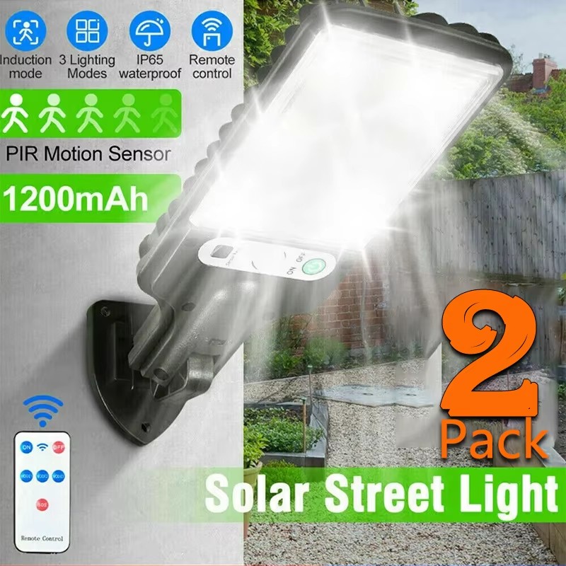 Outdoor Lighting Waterproof - ไฟสวนพลังงานแสงอาทิตย์กลางแจ้งพร้อมเซ็นเซอร์ตรวจจับความเคลื่อนไหวของร่างกายมนุษย์ 3 โหมด สำหรับระเบียง โรงรถ ลานบ้าน