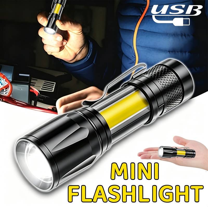 Outdoor Lighting Usb - ไฟฉาย LED ขนาดเล็ก COB ไฟส่องสว่างแบบพกพา ไฟฉายทำงานแบบชาร์จ