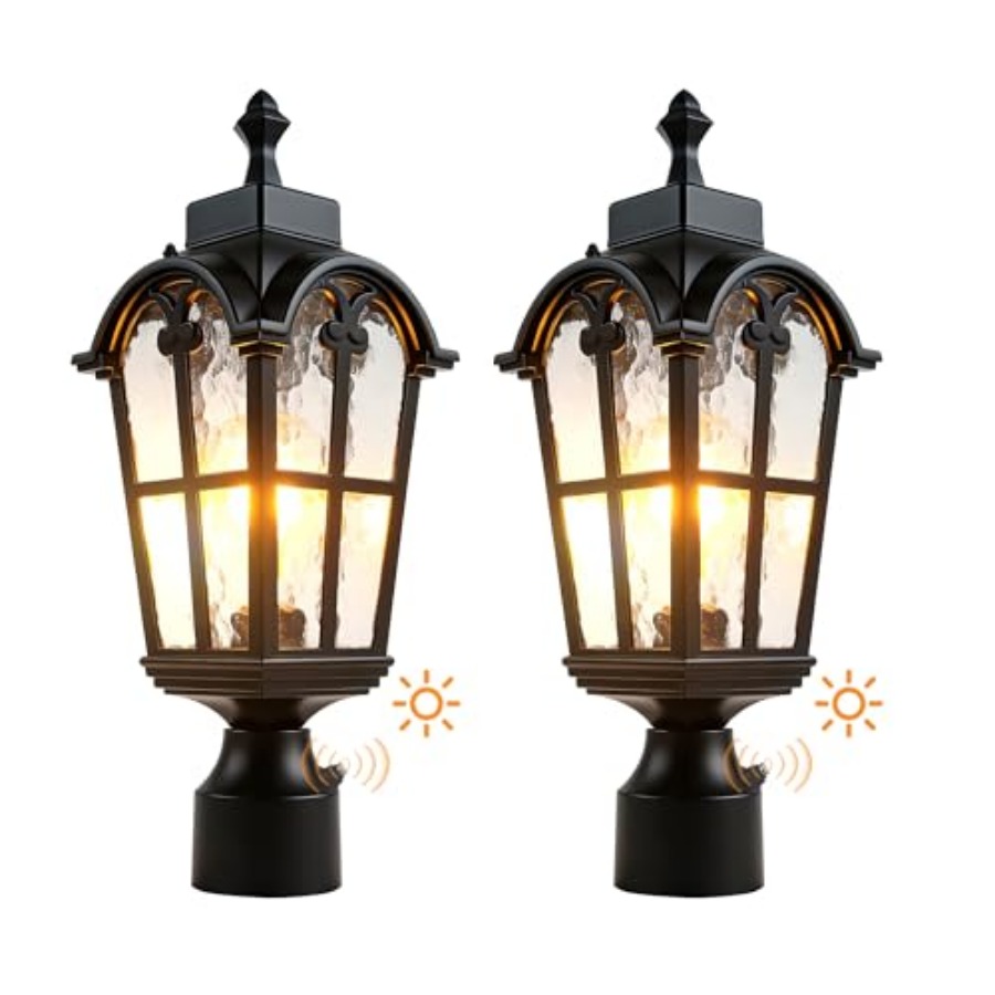 Outdoor Lighting Waterproof - ไฟเสาภายนอกแบบเซ็นเซอร์ โคมไฟเสาภายนอกแบบกันน้ำ โคมไฟภายนอกแบบกันสนิม ไฟเสาภายนอกแบบกันน้ำสำหรับประตูหน้าบ้าน