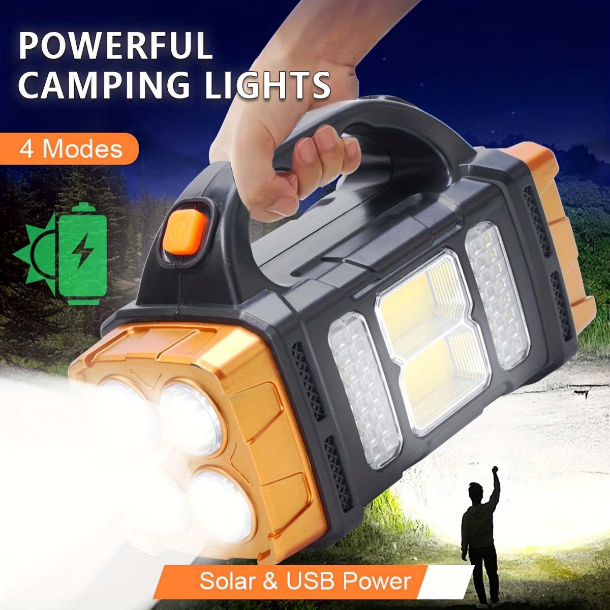 Outdoor Lighting Led Fixtures - อัพเกรดใหม่ ไฟฉาย LED พลังงานแสงอาทิตย์แบบชาร์จไฟได้ กำลังสูง พร้อมพาวเวอร์แบงค์