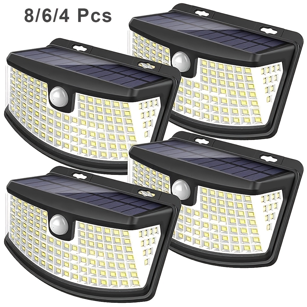 Outdoor Lighting Ip65 - ไฟโซลาร์เซ็นเซอร์ตรวจจับการเคลื่อนไหว 8/6/4 ชุด พร้อมหลอด LED 120