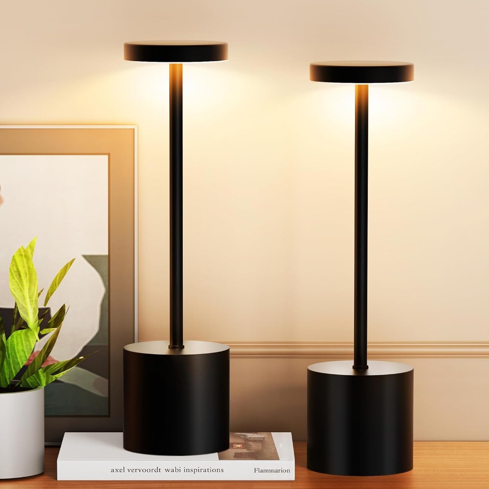Outdoor Lighting Waterproof - ชุดโคมไฟตั้งโต๊ะไร้สาย แบตเตอรี่ 5000mAh ระบบควบคุมแบบสัมผัส ปรับความสว่างได้ 3