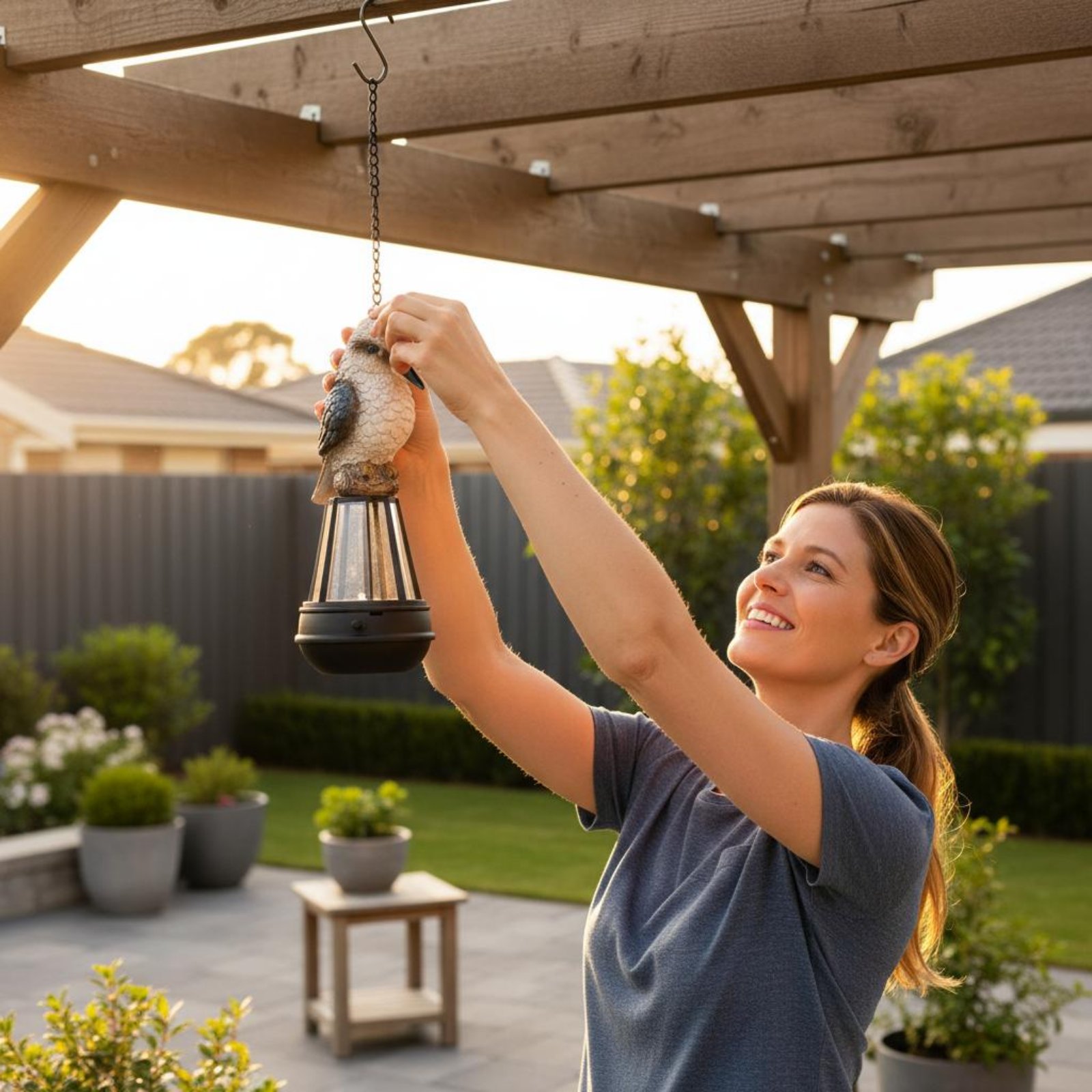 Outdoor Lighting Ip65 - โคมไฟแขวนพลังงานแสงอาทิตย์ โคมไฟพลังงานแสงอาทิตย์ประหยัดพลังงาน โคมไฟสวนนกแก้ว โคมไฟกลางแจ้งกันน้ำ แสงสว่างรอบข้างที่อบอุ่น