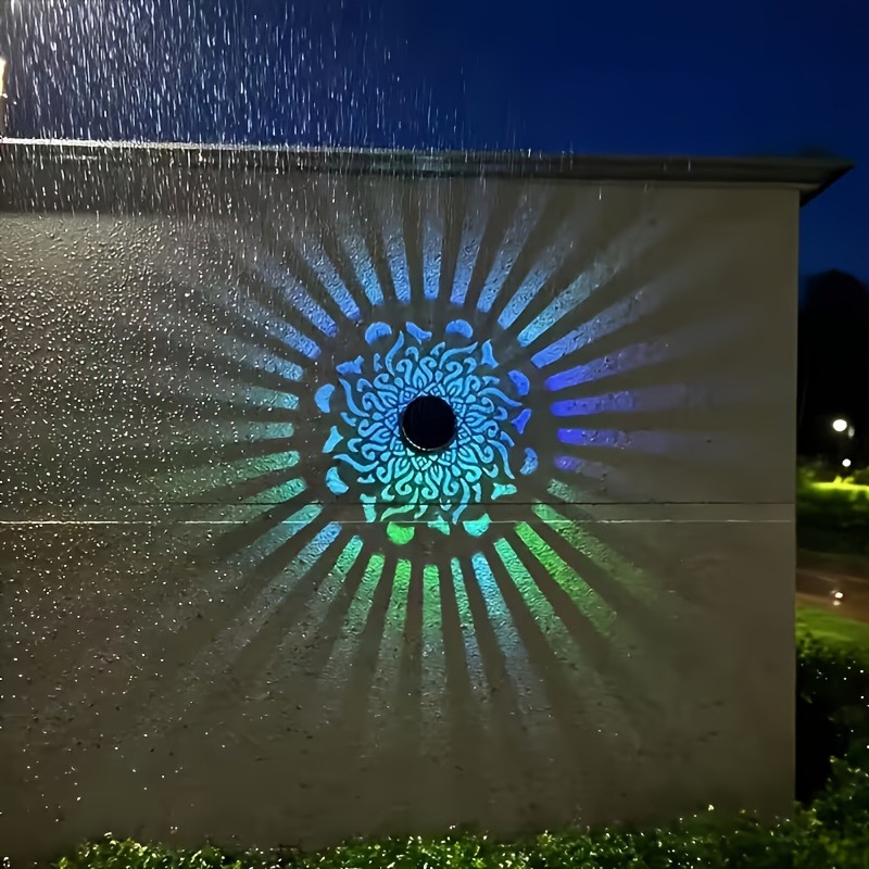 Outdoor Lighting Led Fixtures - โคมไฟติดผนัง LED พลังงานแสงอาทิตย์ ลายแมนดาลา กันน้ำ สำหรับตกแต่งสวน