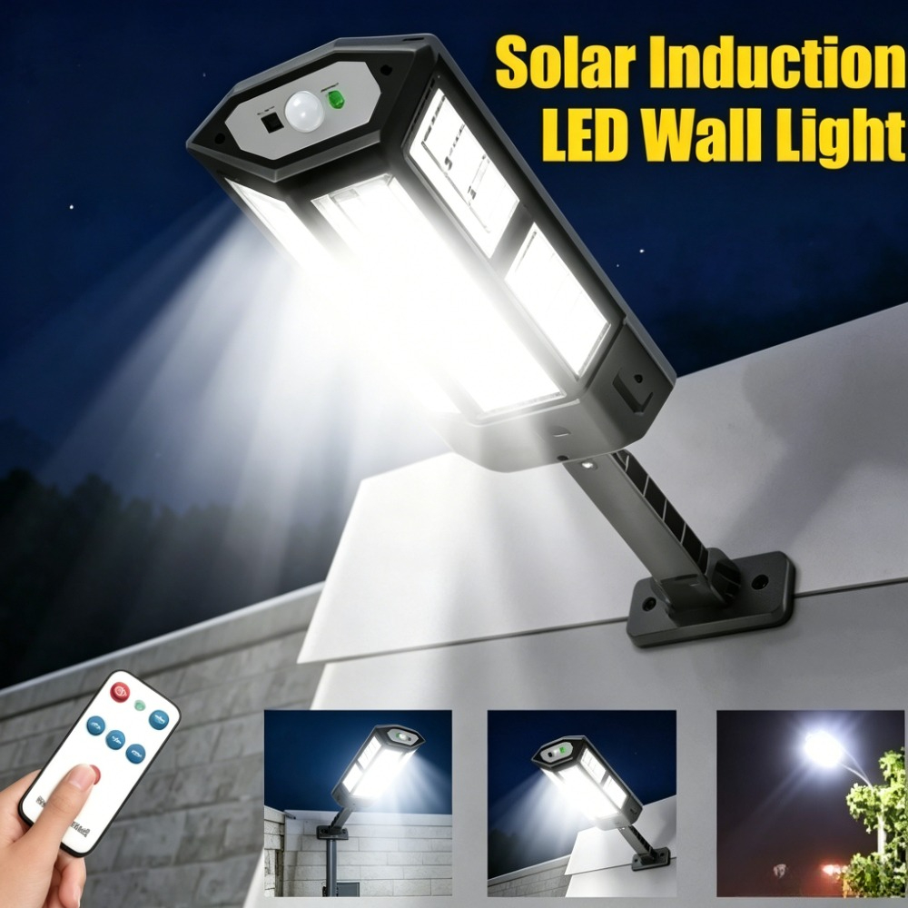 Outdoor Lighting With Outlet - โคมไฟ LED พลังงานแสงอาทิตย์ทรงพลัง สำหรับภายนอกอาคาร ไฟติดผนังแบบชาร์จไฟได้ พร้อมเซ็นเซอร์ตรวจจับความเคลื่อนไหว