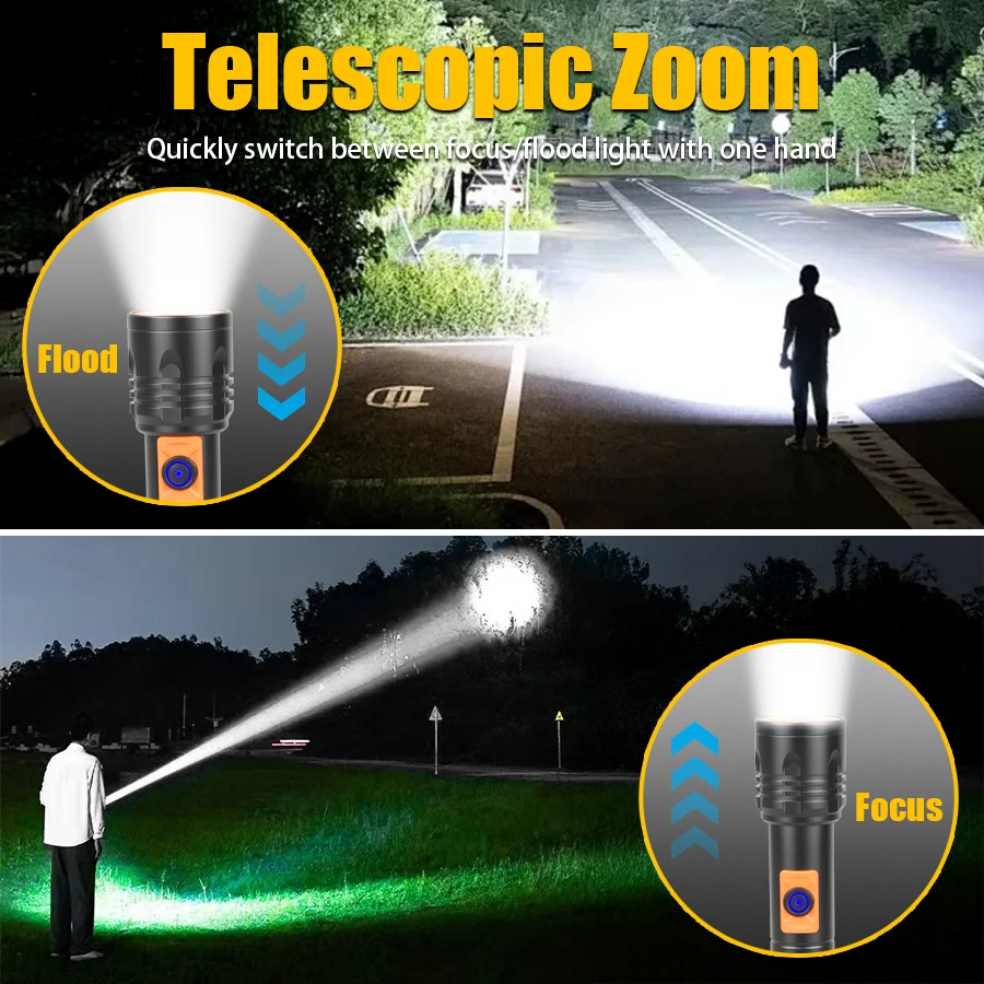 ไฟฉาย LED พลังงานสูงไฟฉายแบบชา - Outdoor Lighting Usb บทวิจารณ์และราคา