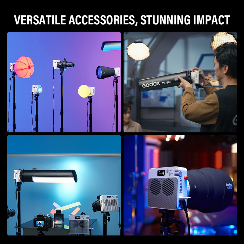 Godox ใหม่ ML100R แบบพกพา RGB  - Outdoor Lighting Kit Photography บทวิจารณ์และราคา