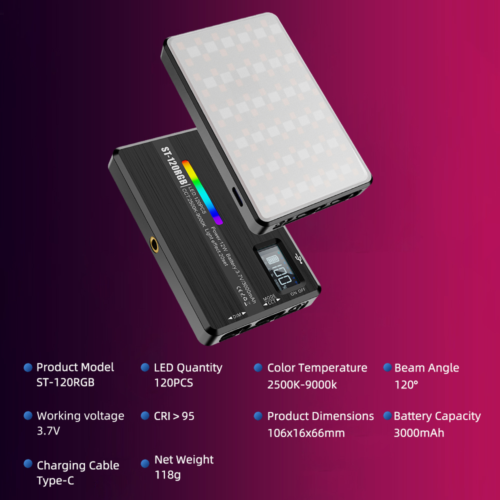 ชุดไฟถ่ายภาพวิดีโอ ST-120 RGB  - Outdoor Lighting Kit Photography บทวิจารณ์และราคา