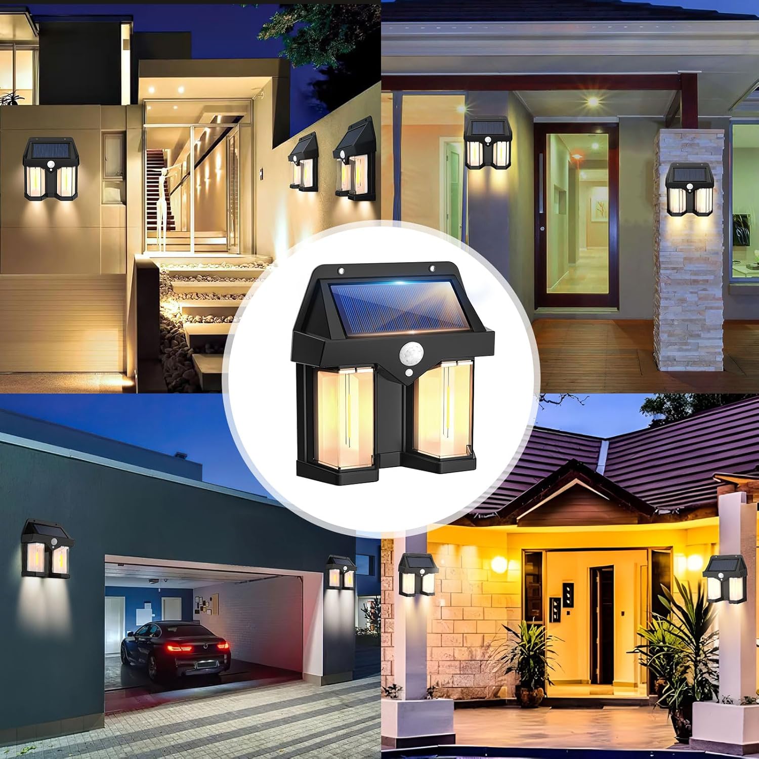 โคมไฟติดผนังพลังงานแสงอาทิตย์ส - Outdoor Lighting With Outlet บทวิจารณ์และราคา