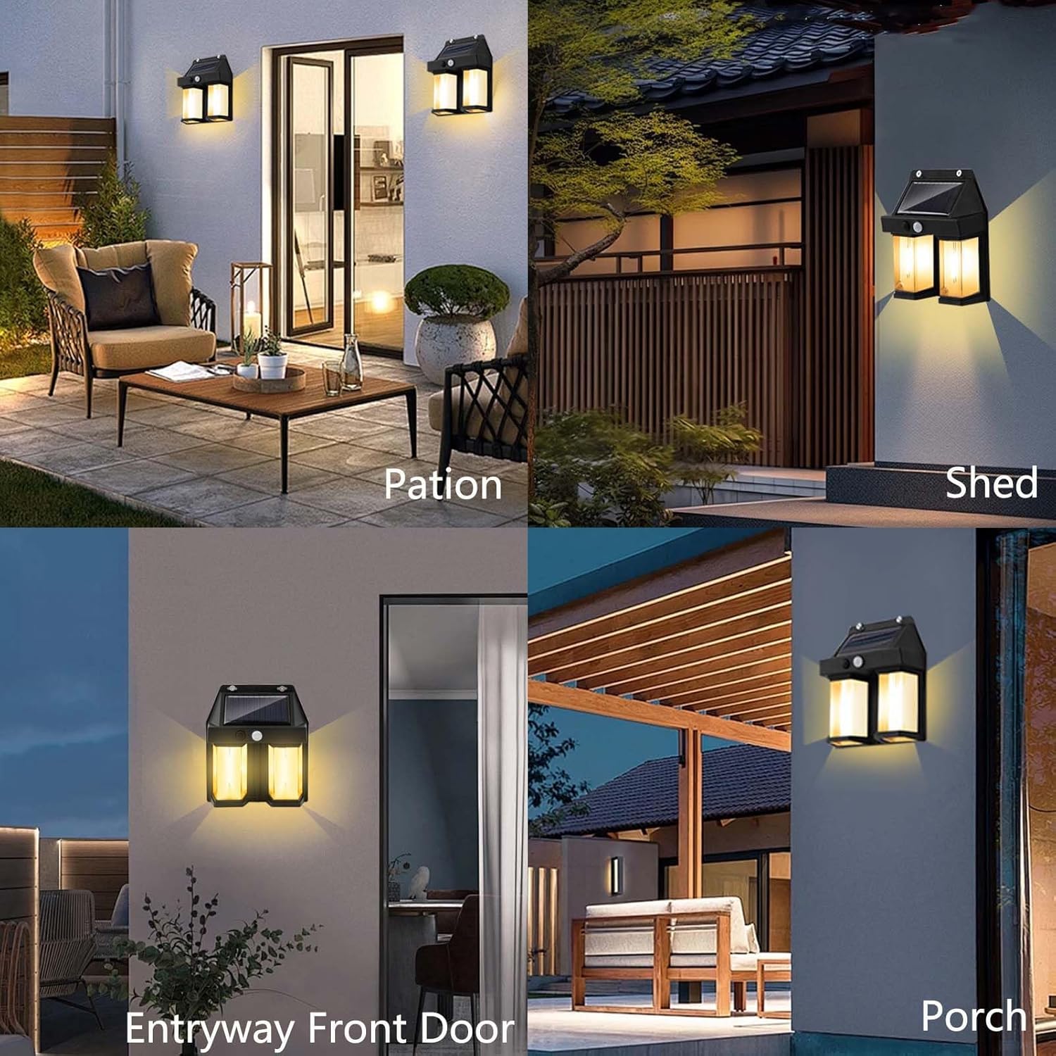 โคมไฟติดผนังพลังงานแสงอาทิตย์ส - Outdoor Lighting With Outlet บทวิจารณ์และราคา