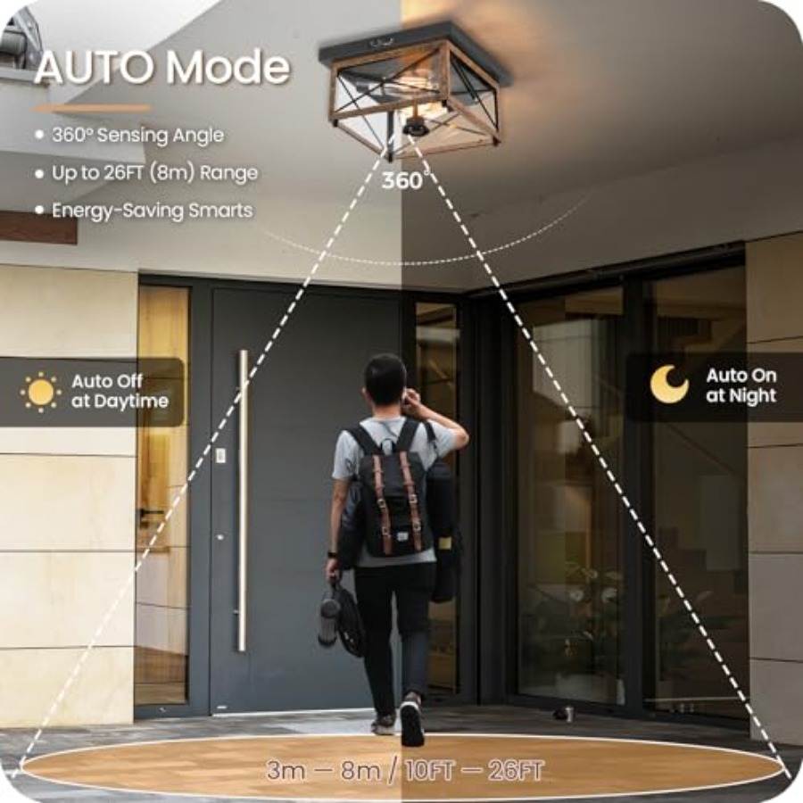โคมไฟเพดานภายนอกพร้อมเซ็นเซอร์ - Outdoor Lighting Sensor บทวิจารณ์และราคา