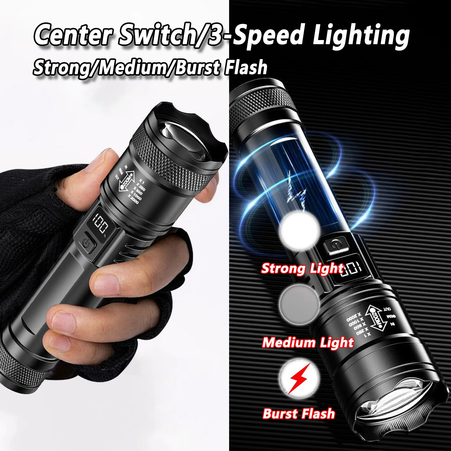 ไฟฉาย LED Ultra Bright 2000LM  - Outdoor Lighting B&Q บทวิจารณ์และราคา