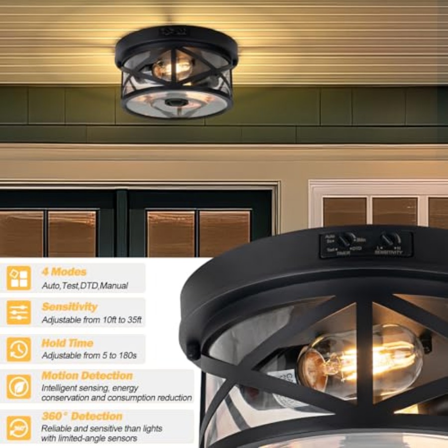ไฟเพดานกลางแจ้งแบบมีเซ็นเซอร์ต - Outdoor Lighting Sensor บทวิจารณ์และราคา