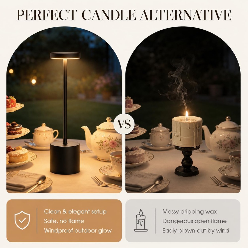 ชุดโคมไฟตั้งโต๊ะไร้สาย แบตเตอร - Outdoor Lighting Waterproof บทวิจารณ์และราคา