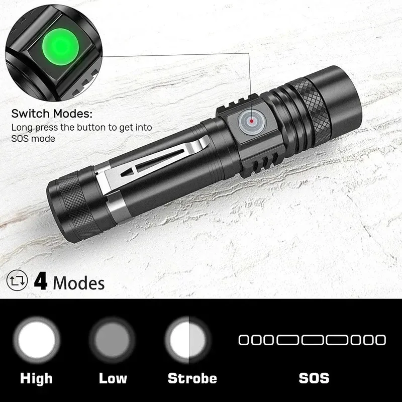 ไฟฉาย LED T6 แบบชาร์จไฟได้, ไฟ - Outdoor Lighting Beacon บทวิจารณ์และราคา
