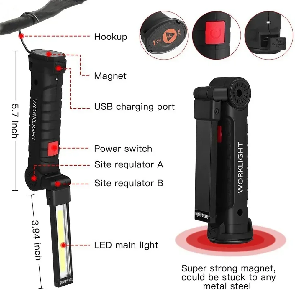 ไฟฉาย LED COB แบบชาร์จไฟได้ผ่า - Outdoor Lighting Types บทวิจารณ์และราคา