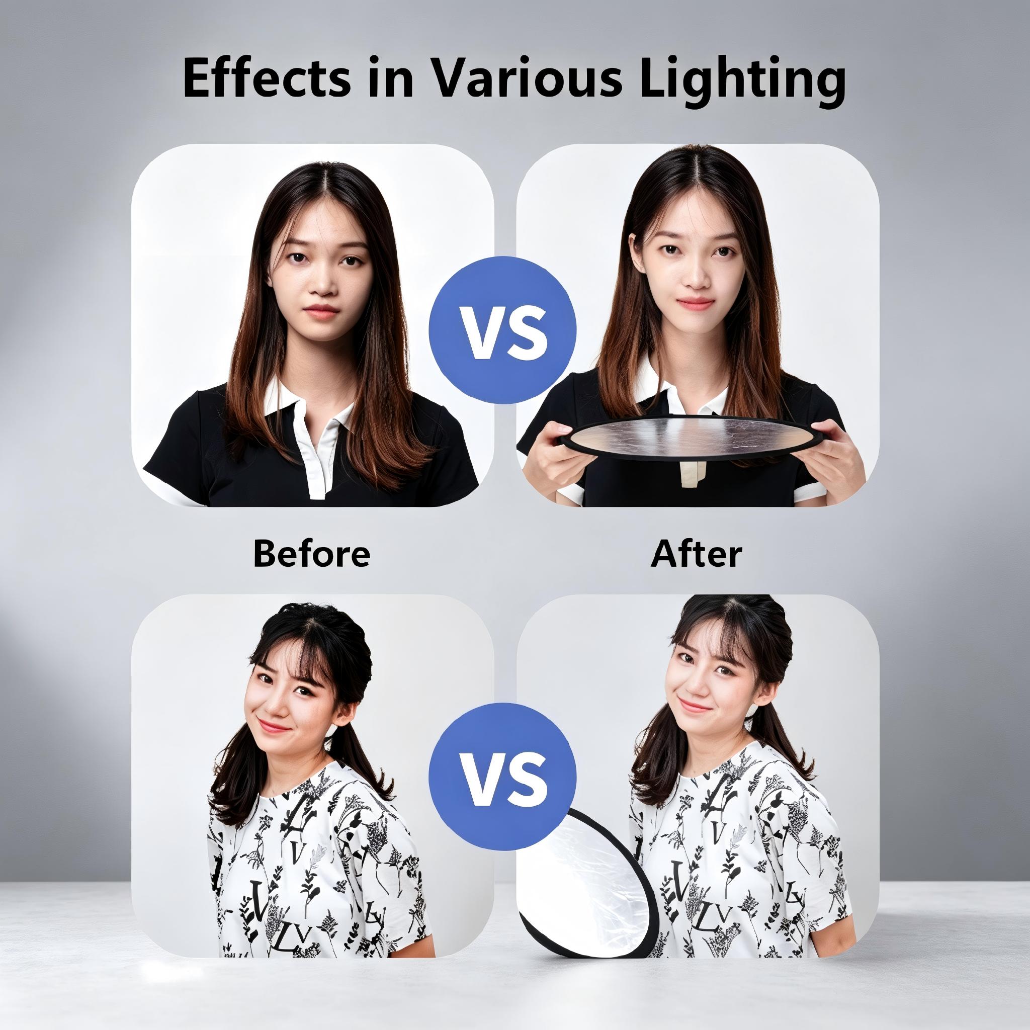 แผ่นสะท้อนแสงแบบพกพา 2-in-1 สอ - Outdoor Lighting Kit Photography บทวิจารณ์และราคา