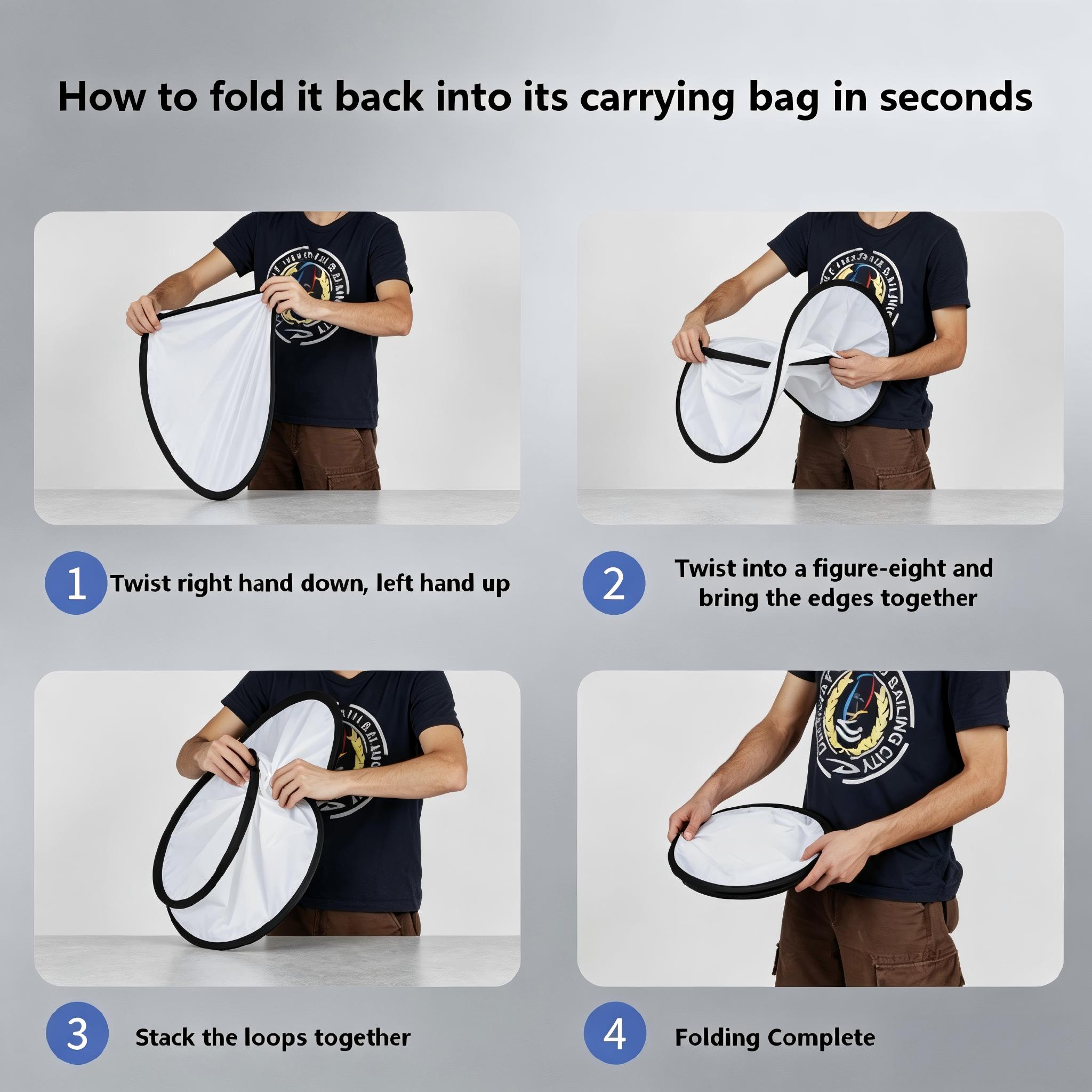 แผ่นสะท้อนแสงแบบพกพา 2-in-1 สอ - Outdoor Lighting Kit Photography บทวิจารณ์และราคา